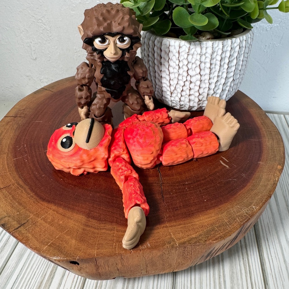 Punch The Monkey & His Orangutan Plush‎ Fidget Toy 3D Printed